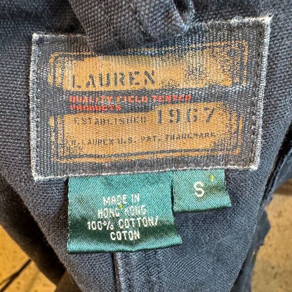 Vintage Lauren Ralph Lauren Field Vest Women’s black Canvas Utility Sz S Pockets - Picture 10 of 12